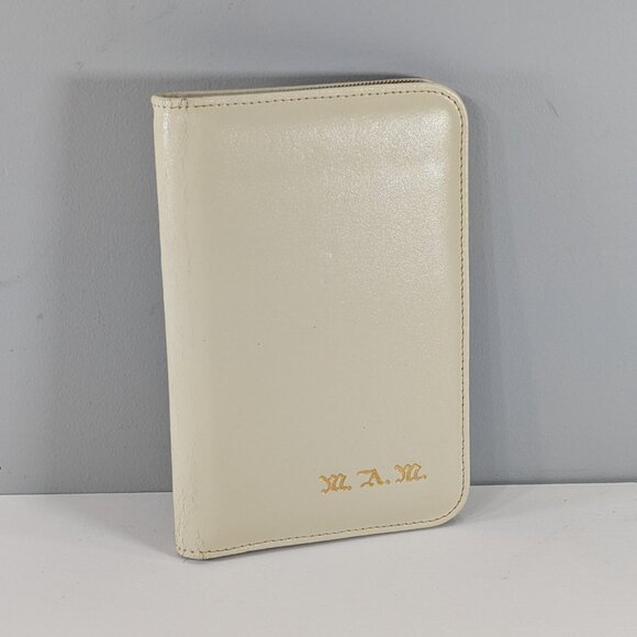 Vintage leather correspondence folder by Cooper-Weeks Canada, monogrammed M.A.M. - Picture 2 of 11